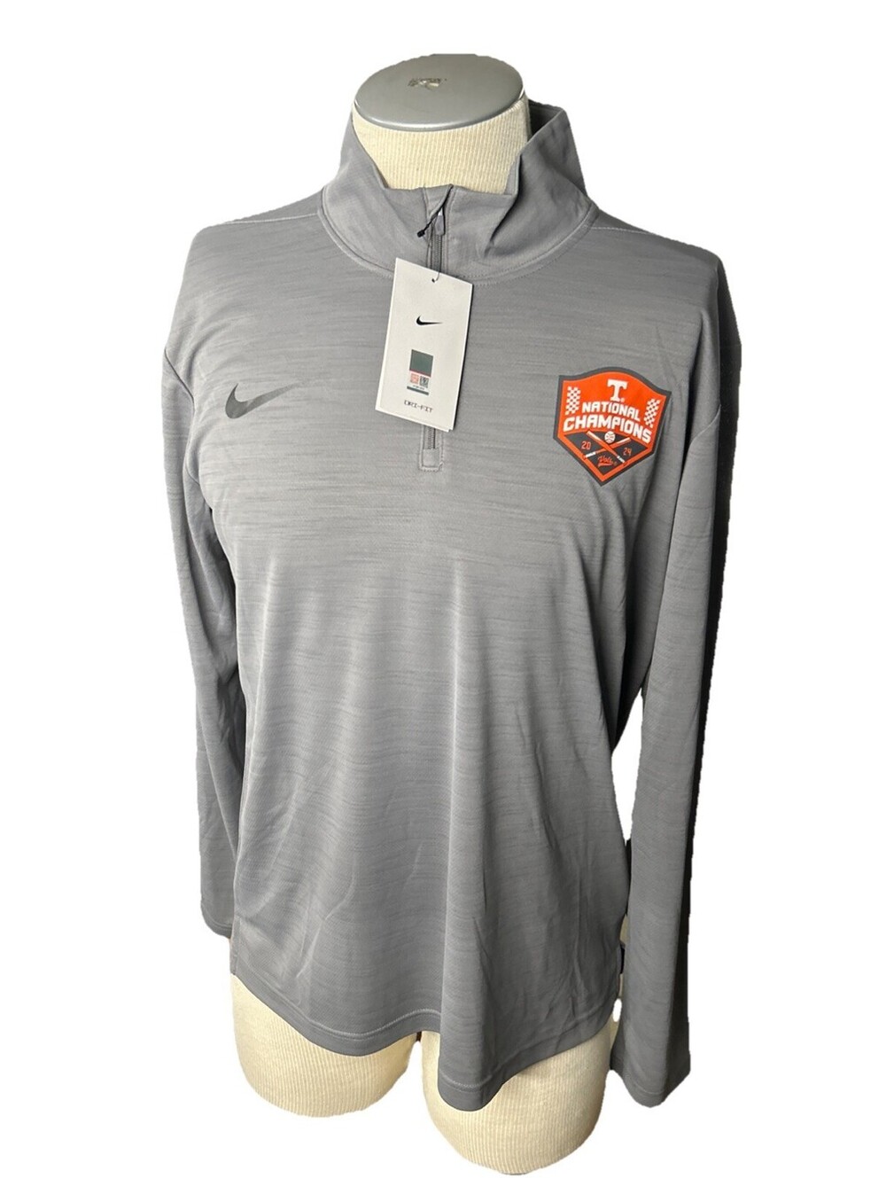 nike tennessee Baseball Pullover Mens Medium 1/4 Zip Shirt National Champions
